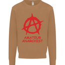 Amateur Anarchist Anarchism Activist Funny Mens Sweatshirt Jumper Caramel Latte