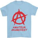 Amateur Anarchist Anarchism Activist Funny Mens T-Shirt Cotton Gildan Light Blue