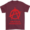 Amateur Anarchist Anarchism Activist Funny Mens T-Shirt Cotton Gildan Maroon