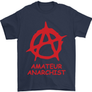 Amateur Anarchist Anarchism Activist Funny Mens T-Shirt Cotton Gildan Navy Blue