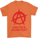 Amateur Anarchist Anarchism Activist Funny Mens T-Shirt Cotton Gildan Orange