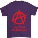 Amateur Anarchist Anarchism Activist Funny Mens T-Shirt Cotton Gildan Purple