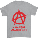 Amateur Anarchist Anarchism Activist Funny Mens T-Shirt Cotton Gildan Sports Grey
