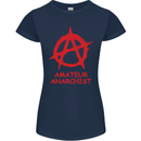 Amateur Anarchist Anarchism Activist Funny Womens Petite Cut T-Shirt Navy Blue
