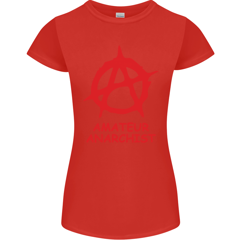 Amateur Anarchist Anarchism Activist Funny Womens Petite Cut T-Shirt Red