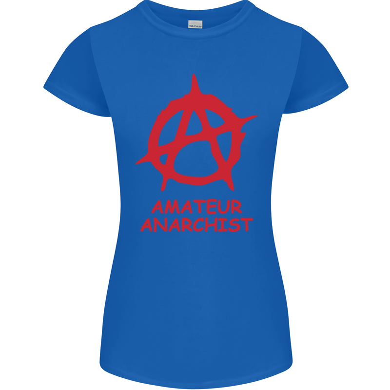 Amateur Anarchist Anarchism Activist Funny Womens Petite Cut T-Shirt Royal Blue