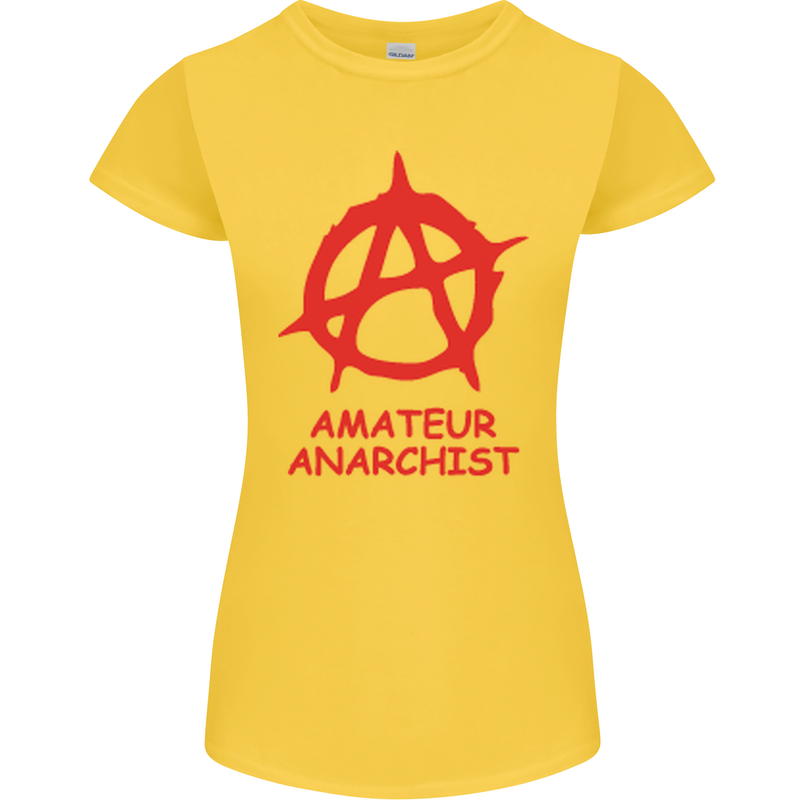 Amateur Anarchist Anarchism Activist Funny Womens Petite Cut T-Shirt Yellow