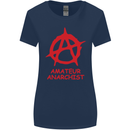Amateur Anarchist Anarchism Activist Funny Womens Wider Cut T-Shirt Navy Blue