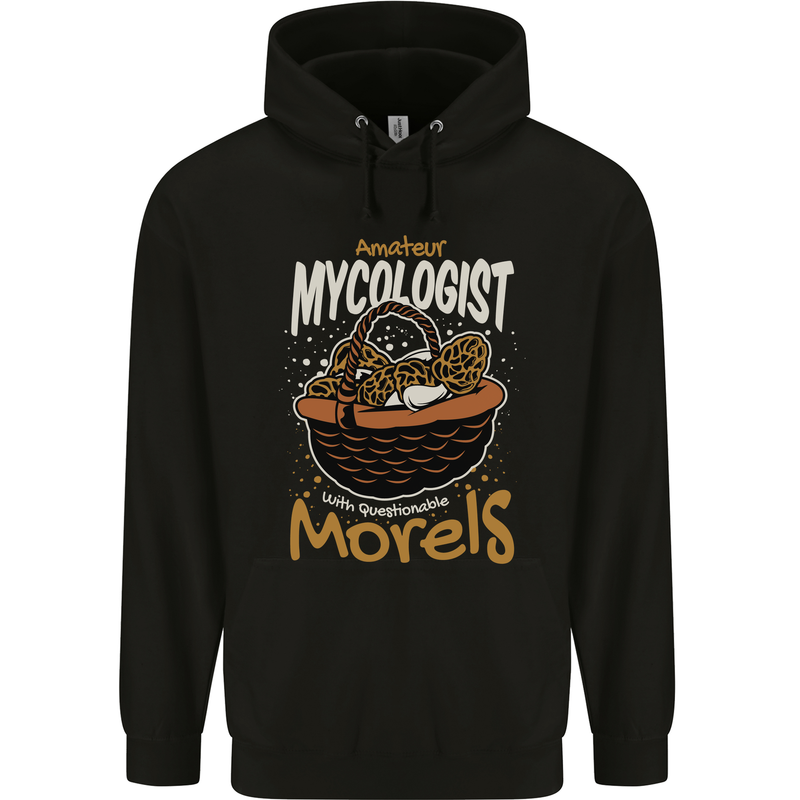 Amateur Mycologist Funny Mushroom Childrens Kids Hoodie Black