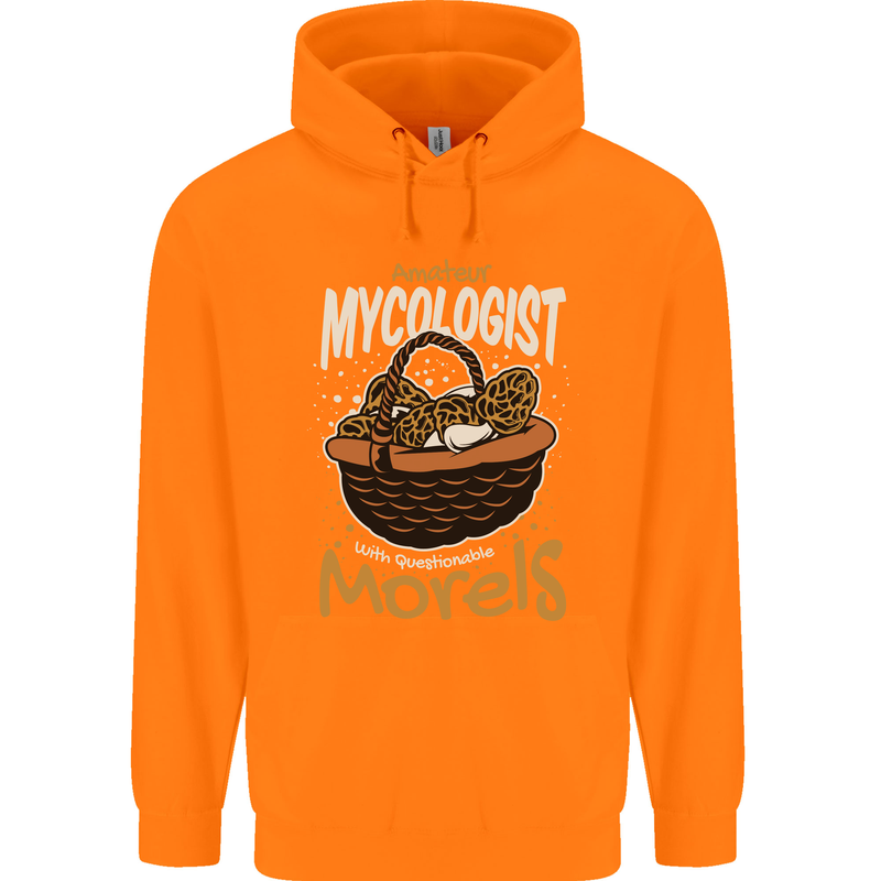 Amateur Mycologist Funny Mushroom Childrens Kids Hoodie Orange