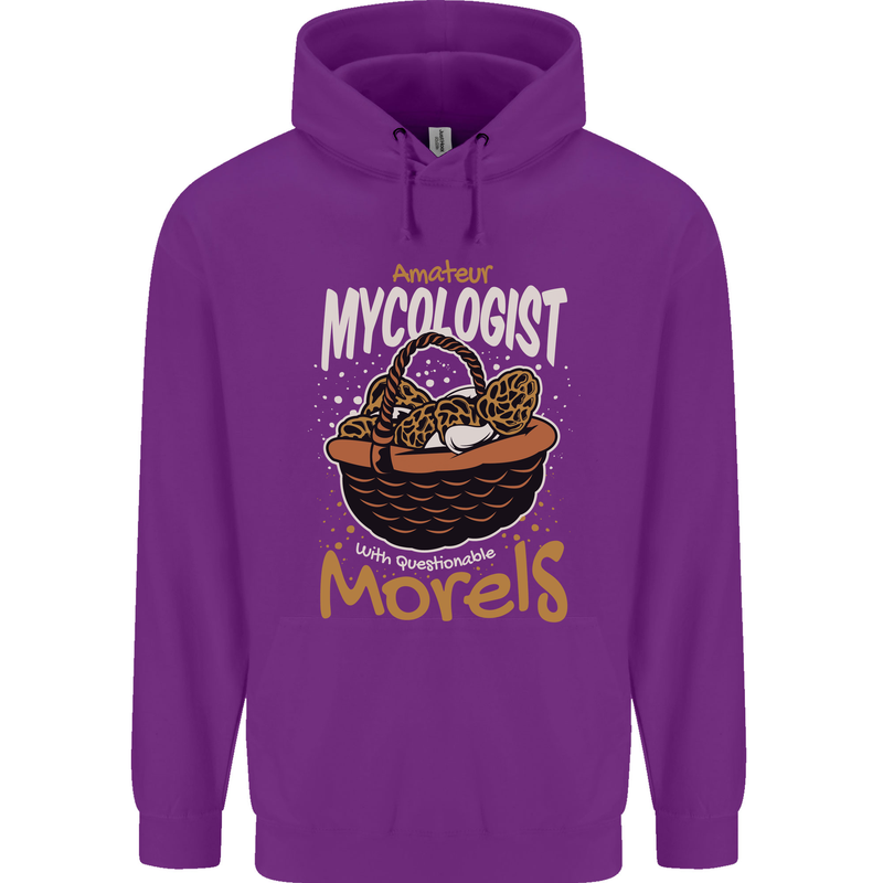 Amateur Mycologist Funny Mushroom Childrens Kids Hoodie Purple