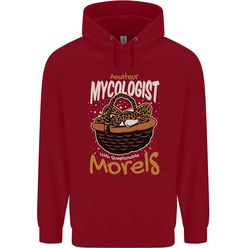 Amateur Mycologist Funny Mushroom Childrens Kids Hoodie Red
