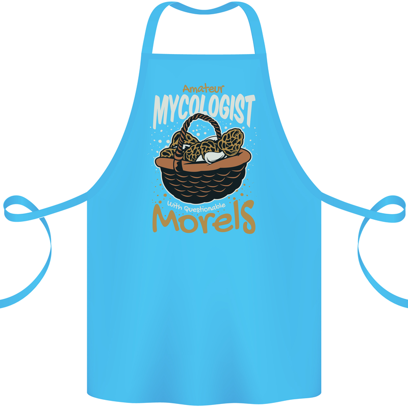 Amateur Mycologist Funny Mushroom Cotton Apron 100% Organic Turquoise