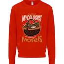 Amateur Mycologist Funny Mushroom Kids Sweatshirt Jumper Bright Red