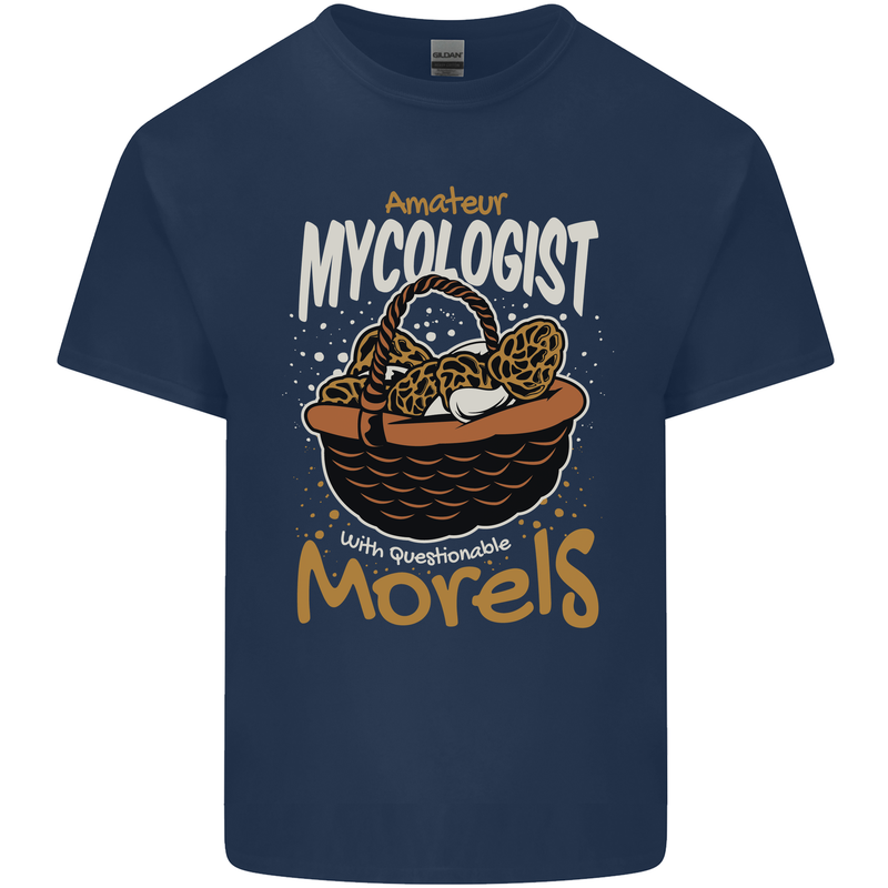 Amateur Mycologist Funny Mushroom Kids T-Shirt Childrens Navy Blue