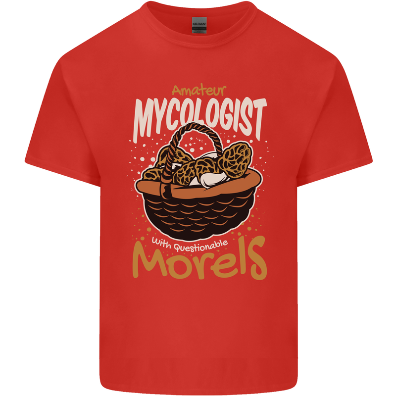 Amateur Mycologist Funny Mushroom Kids T-Shirt Childrens Red