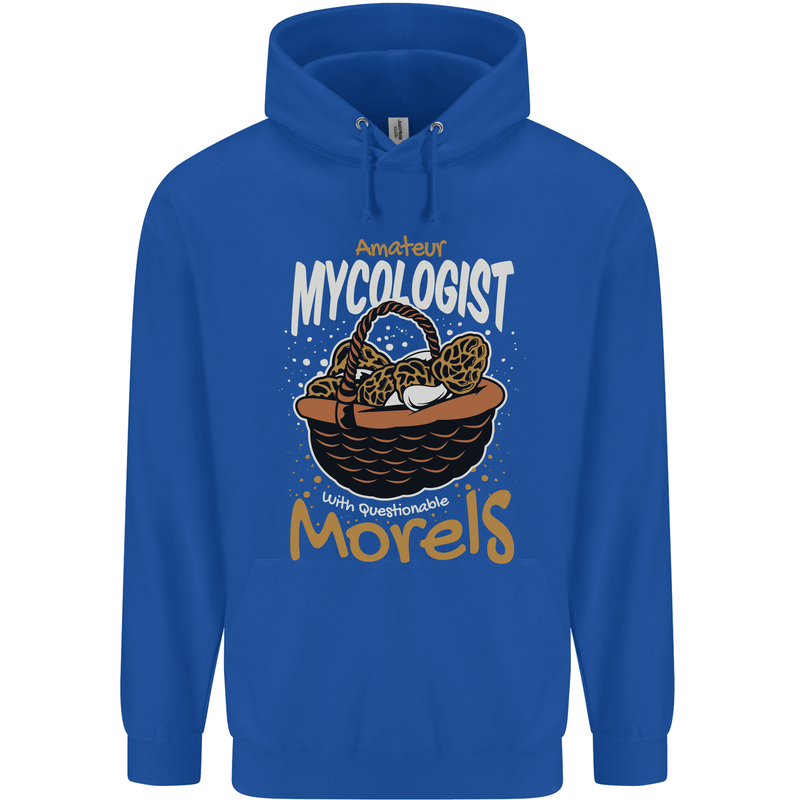 Amateur Mycologist Funny Mushroom Mens 80% Cotton Hoodie Royal Blue