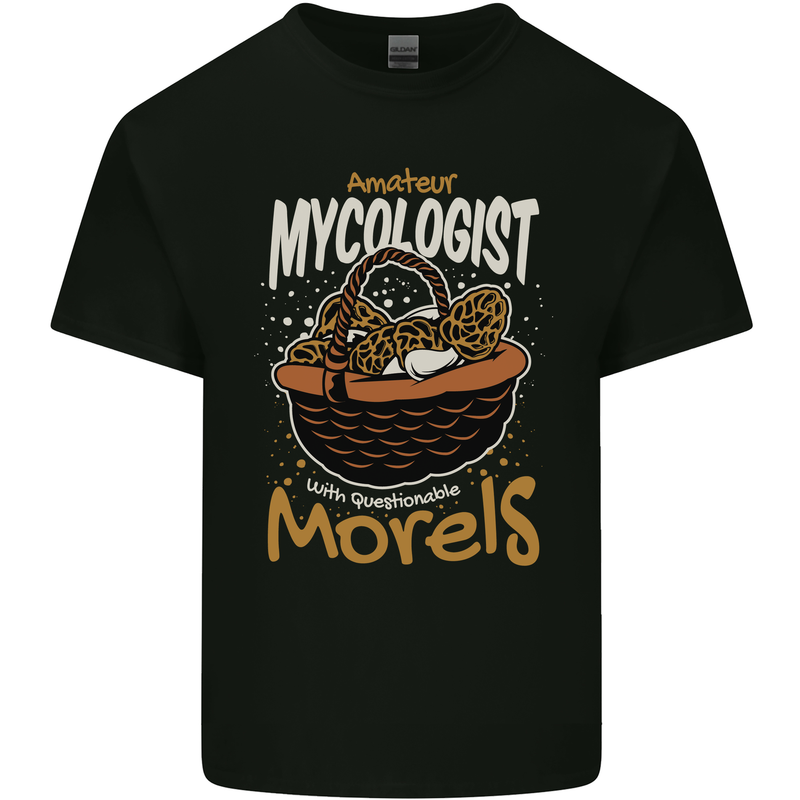 Amateur Mycologist Funny Mushroom Mens Cotton T-Shirt Tee Top Black