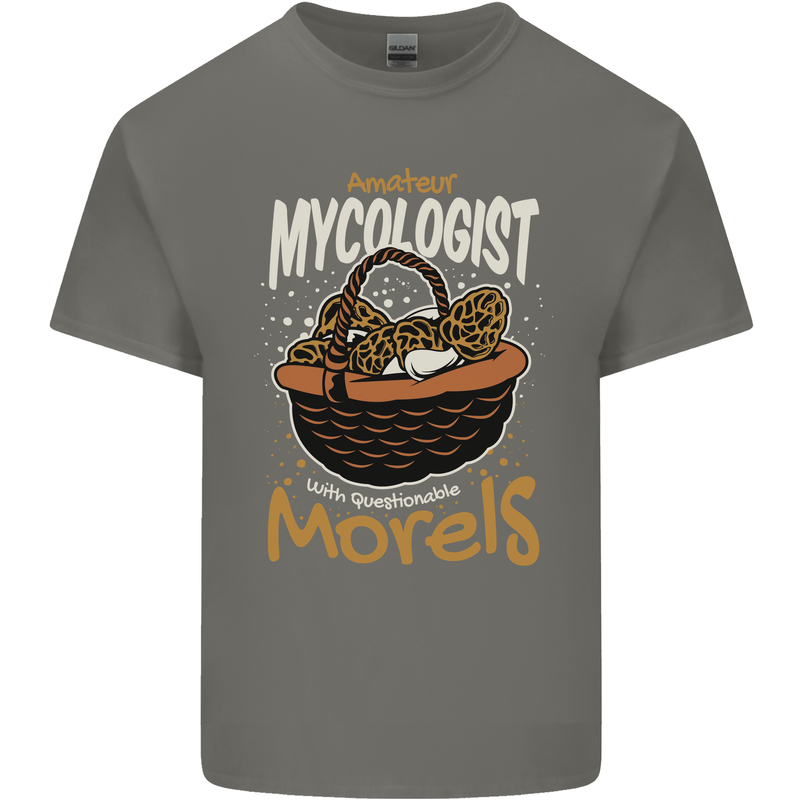 Amateur Mycologist Funny Mushroom Mens Cotton T-Shirt Tee Top Charcoal