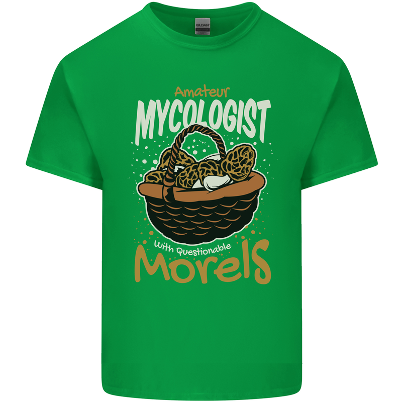 Amateur Mycologist Funny Mushroom Mens Cotton T-Shirt Tee Top Irish Green