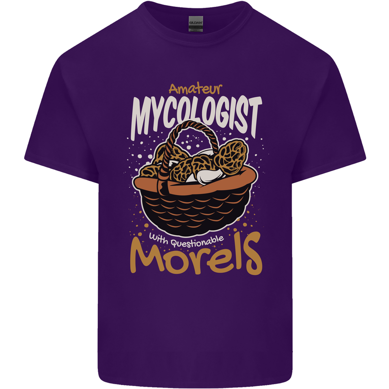 Amateur Mycologist Funny Mushroom Mens Cotton T-Shirt Tee Top Purple