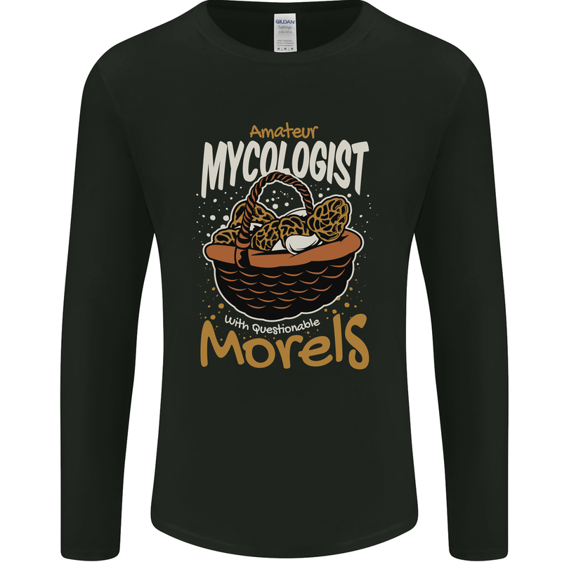 Amateur Mycologist Funny Mushroom Mens Long Sleeve T-Shirt Black