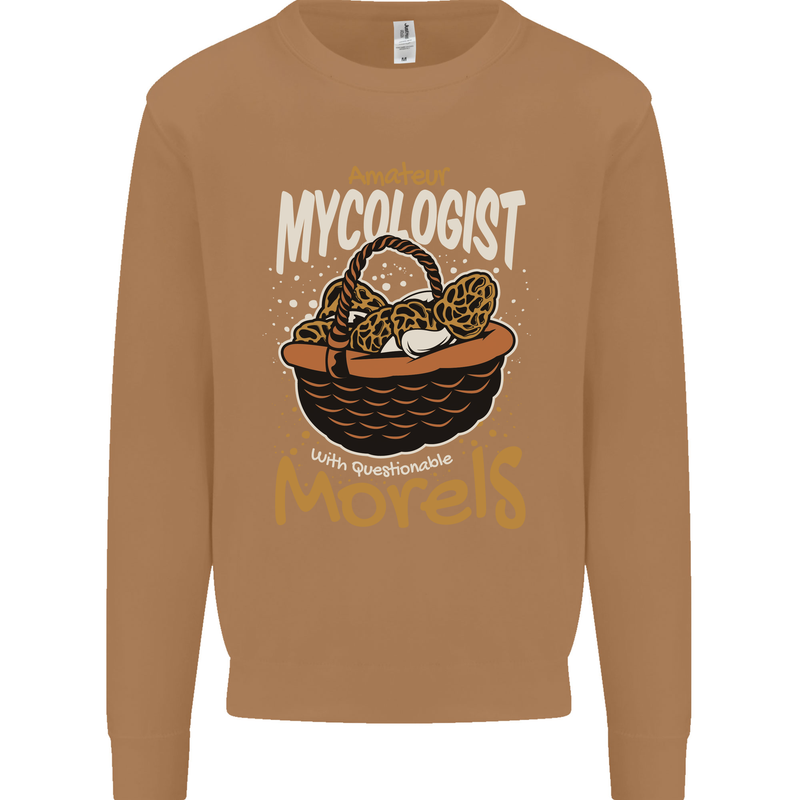 Amateur Mycologist Funny Mushroom Mens Sweatshirt Jumper Caramel Latte