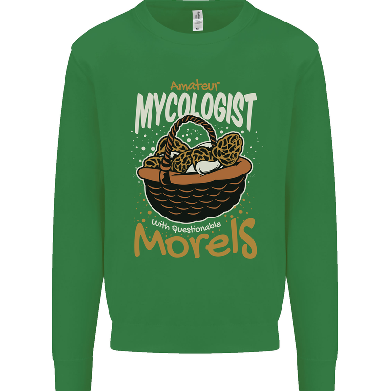 Amateur Mycologist Funny Mushroom Mens Sweatshirt Jumper Irish Green