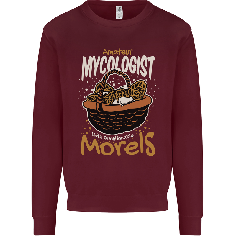 Amateur Mycologist Funny Mushroom Mens Sweatshirt Jumper Maroon