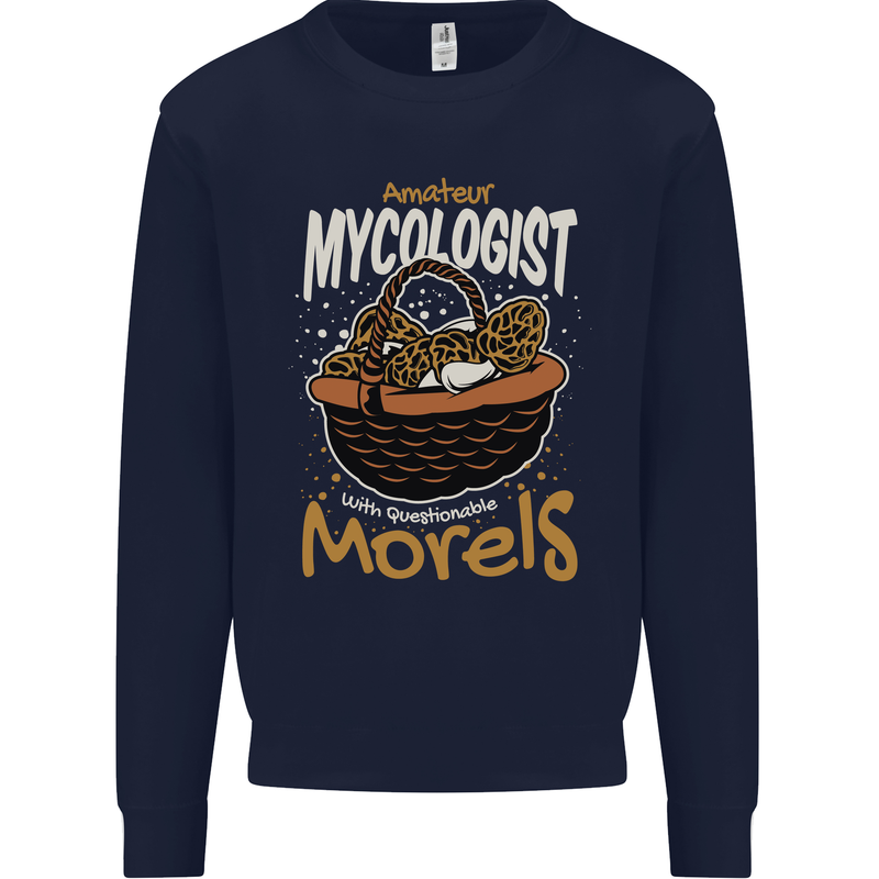 Amateur Mycologist Funny Mushroom Mens Sweatshirt Jumper Navy Blue