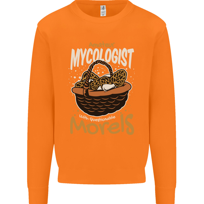 Amateur Mycologist Funny Mushroom Mens Sweatshirt Jumper Orange