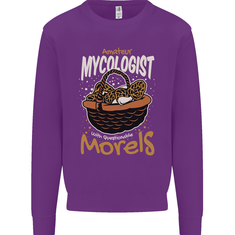 Amateur Mycologist Funny Mushroom Mens Sweatshirt Jumper Purple