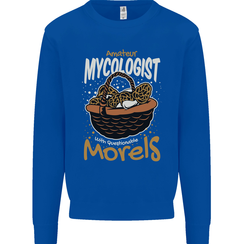 Amateur Mycologist Funny Mushroom Mens Sweatshirt Jumper Royal Blue