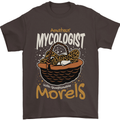 Amateur Mycologist Funny Mushroom Mens T-Shirt 100% Cotton Dark Chocolate