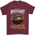 Amateur Mycologist Funny Mushroom Mens T-Shirt 100% Cotton Maroon