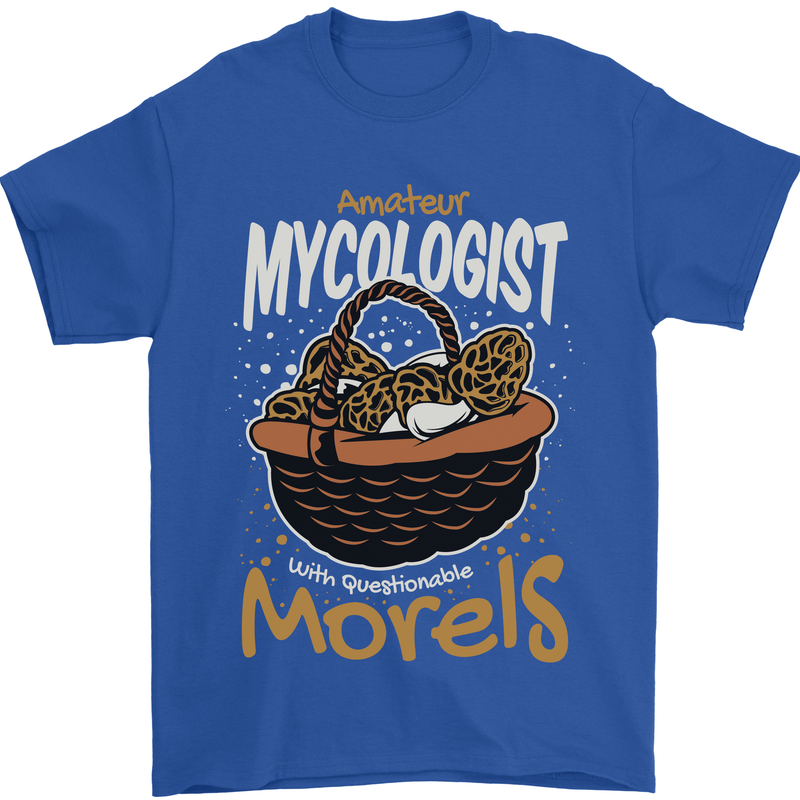 Amateur Mycologist Funny Mushroom Mens T-Shirt 100% Cotton Royal Blue