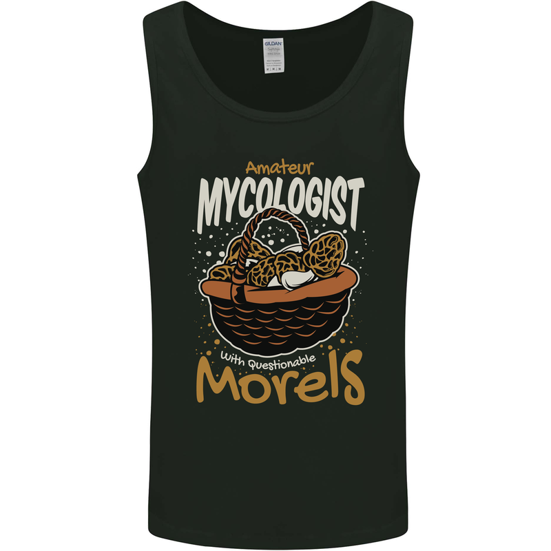 Amateur Mycologist Funny Mushroom Mens Vest Tank Top Black