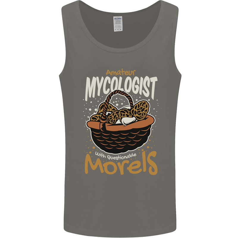 Amateur Mycologist Funny Mushroom Mens Vest Tank Top Charcoal