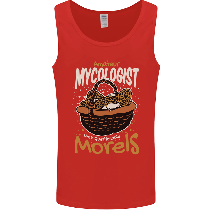 Amateur Mycologist Funny Mushroom Mens Vest Tank Top Red