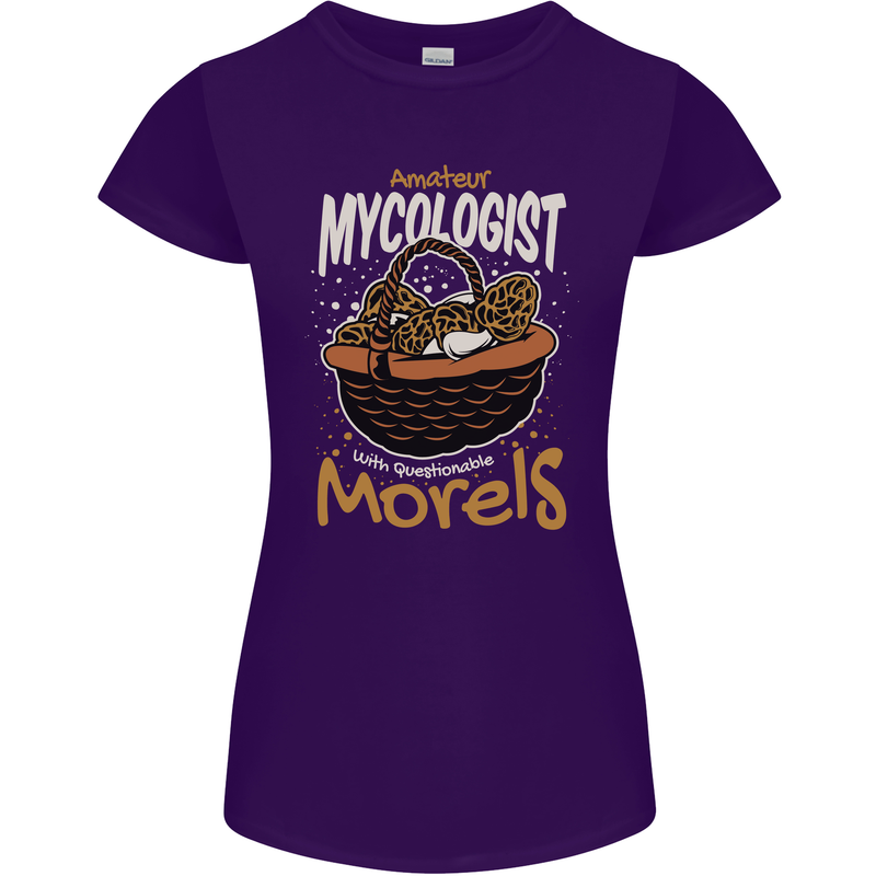 Amateur Mycologist Funny Mushroom Womens Petite Cut T-Shirt Purple