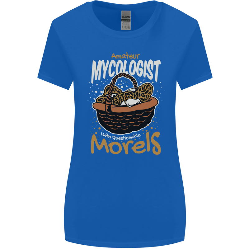 Amateur Mycologist Funny Mushroom Womens Wider Cut T-Shirt Royal Blue