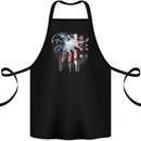Amerian Eagle With Stars & Stripes Flag USA Cotton Apron 100% Organic Black