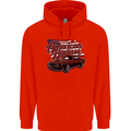 American Badass Muscle Car Mens 80% Cotton Hoodie Bright Red