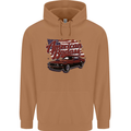 American Badass Muscle Car Mens 80% Cotton Hoodie Caramel Latte