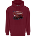 American Badass Muscle Car Mens 80% Cotton Hoodie Maroon