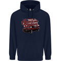 American Badass Muscle Car Mens 80% Cotton Hoodie Navy Blue