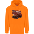 American Badass Muscle Car Mens 80% Cotton Hoodie Orange