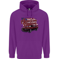 American Badass Muscle Car Mens 80% Cotton Hoodie Purple
