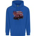 American Badass Muscle Car Mens 80% Cotton Hoodie Royal Blue