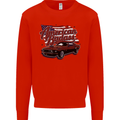 American Badass Muscle Car Mens Sweatshirt Jumper Bright Red